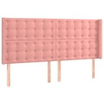 vidaXL Tête de lit à LED Rose 163x16x118/128 cm Velours