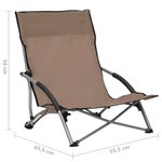 vidaXL Chaises de plage pliables lot de 2 Taupe Tissu