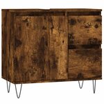 vidaXL Armoire de bain chêne fumé 65x33x60 cm bois d'ingénierie