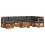 vidaXL Ensemble de canapés d'extérieur 9 pc Naturel et Anthracite
