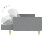 vidaXL Canapé-lit à 2 places avec repose-pied gris clair tissu