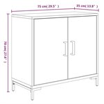 vidaXL Buffet Noir 75x35x70 cm Bois de pin massif