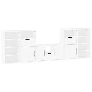 vidaXL Meubles TV 5 Pièces avec rangement ODDA blanc bois de pin massif