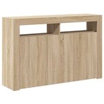 vidaXL Buffet avec lumières LED chêne sonoma 115 5x30x75 cm