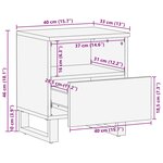 vidaXL Cabinet de chevet Noyer 40 x 33 x 46 cm bois de manguier massif