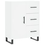 vidaXL Buffet haut Blanc 69 5x34x180 cm Bois d'ingénierie