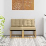 vidaXL 2 pc Sofa de milieu extérieur Blanc