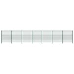 Vidaxl panneau de clôture avec poteaux fer 11 9 x 2 m vert