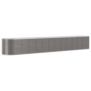 vidaXL Lit surélevé de jardin Acier enduit de poudre 512x80x68 cm gris
