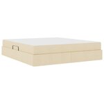 vidaXL Lit avec rangement et matelas Crème 160 x 200 cm Polyester