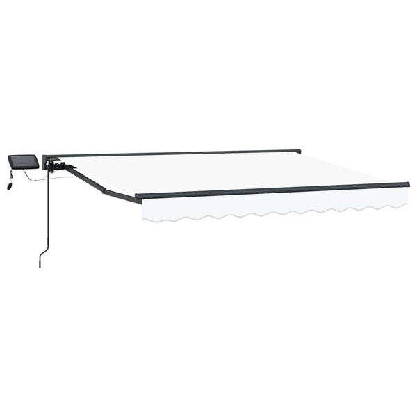 vidaXL Cadre de store manuel avec LEDs Blanc et anthracite 3 x 2 5 m