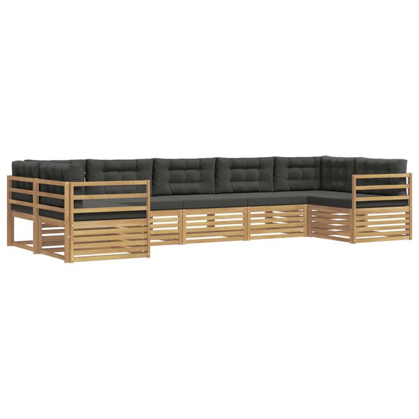 vidaXL Ensemble de canapés d'extérieur 7 pc Blanc et anthracite