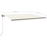 vidaXL Auvent manuel rétractable sur pied 500x350 cm Crème