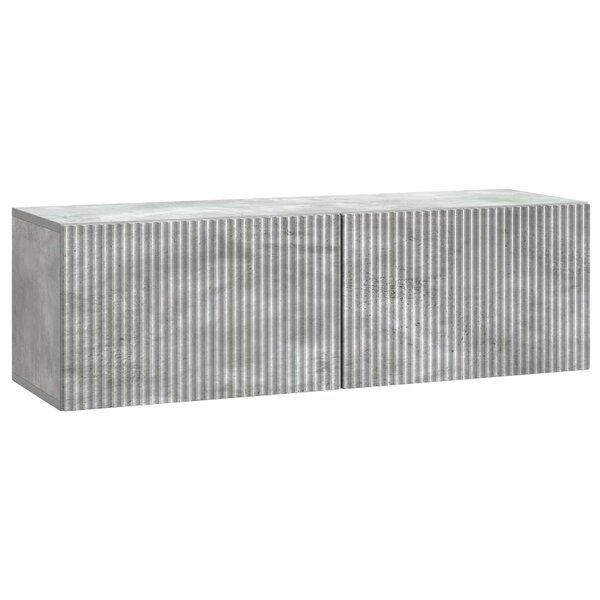 vidaXL Meuble TV mural Gris béton 98 x 31 x 30 cm Bois d'ingénierie