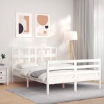 vidaXL Cadre de lit sans matelas blanc 120x200 cm bois massif