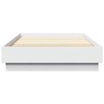 vidaXL Cadre de lit avec LED Blanc 80 x 200 cm Bois d'ingénierie