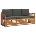 vidaXL Ensembles de canapés avec coussin 3 Pièces Naturel et Anthracite