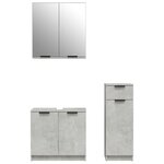 vidaXL Ensemble d'armoires de salle de bain 3 Pièces gris béton