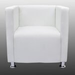 vidaXL Fauteuil cube blanc simili cuir