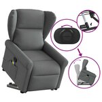 vidaXL Fauteuil de massage inclinable Gris foncé Tissu