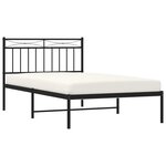 vidaXL Cadre de lit métal sans matelas avec tête de lit noir 107x203cm