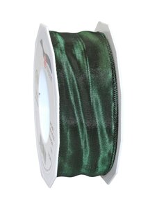 Ruban de soie acetat laitonné lyon 25-m-rouleau 40 mm vert sapin