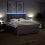 vidaXL Sommier à lattes de lit avec matelas Taupe 180x200 cm Tissu