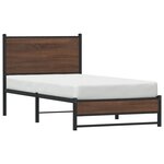 vidaXL Cadre de lit en métal sans matelas chêne marron 75x190 cm