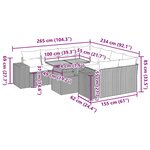 vidaXL Salon de jardin 9 Pièces avec coussins gris résine tressée