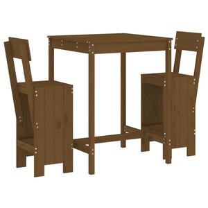 vidaXL Ensemble de bar de jardin 3 Pièces marron miel bois pin massif