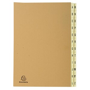 Trieur Rigide 24 Compartiments De A À Z Forever Kraft - A4 - Kraft Brun - Exacompta
