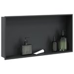 vidaXL Niche de douche noir mat 62x32x9 cm acier inoxydable