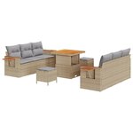 vidaXL Ensemble de canapé de jardin 9 Pièces Beige et Gris clair
