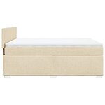 vidaXL Sommier à lattes de lit avec matelas Crème 160x200 cm Tissu