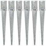 vidaXL Piquets au sol 6 Pièces Argenté 10x10x76 cm Acier galvanisé