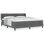 vidaXL Lit ressort avec matelas  gris foncé  180 x 200 cm  tissu