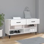 vidaXL Armoire à chaussure Blanc brillant 102x35x55 cm Bois ingénierie