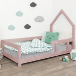 Lit cabane enfant POPPI 90 x 190 rose pastel 1