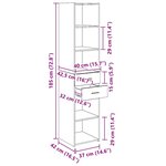 vidaXL Haut Armoire Bois Ancien 40 x 42 5 x 185 cm Bois d'ingénierie