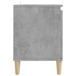 vidaXL Meuble TV avec pieds en bois massif Gris béton 103 5x35x50 cm