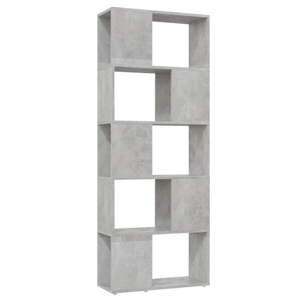 vidaXL Bibliothèque/Séparateur de pièce Gris béton 60x24x155 cm