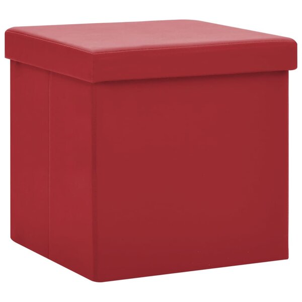 vidaXL Tabouret de rangement pliable Rouge bordeaux PVC