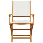 vidaXL Ensemble à manger de jardin 5 Pièces blanc crème tissu bois massif