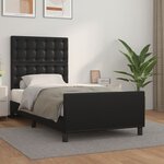 vidaXL Cadre de lit avec tête de lit Noir 90x200 cm Similicuir