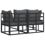 vidaXL Mobilier de jardin avec coussin 2 Pièces Noir Aluminium