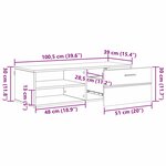 vidaXL Meuble TV Blanc brillant 100.5 x 39 x 30 cm Bois d'ingénierie