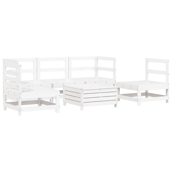 vidaXL Salon de jardin 6 Pièces blanc bois de pin massif
