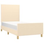 vidaXL Cadre de lit sans matelas crème 90x200 cm tissu