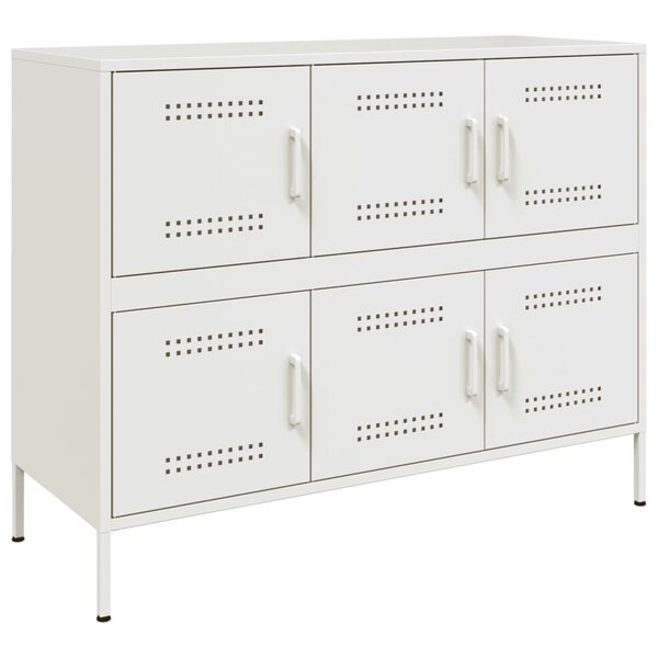 vidaXL Buffet blanc 100 5x39x79 cm acier