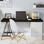 vidaXL Dessus de table marron foncé bois chêne massif traité